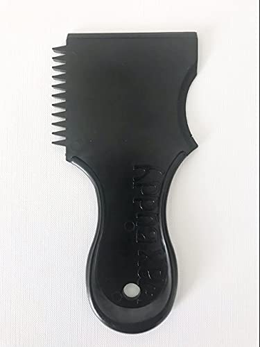 Wax Buddy Wax Comb-The Original, BlackIII 100% Recycled Plastic, 3-in-1 surf Tool: Scraper, Comb, Cupped Rail Cleaner. Also in White, Sage Green, & Lt Blue.