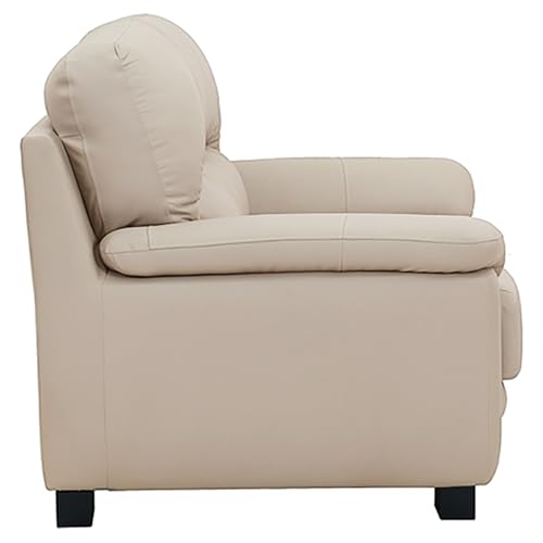 Image of Royaloak Milan Italian Half Leather 2 Seater Sofa | Genuine Body Touch Leather | High Backrest | Large Seating Space | Classic Tufting Design | Padded Armrests | Sturdy Solid Wood Frame