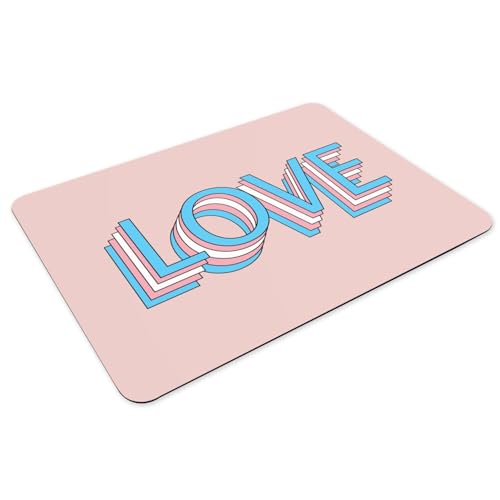 Set de table rose imperméable caoutchouc Trans LGBT grand format antidérapant