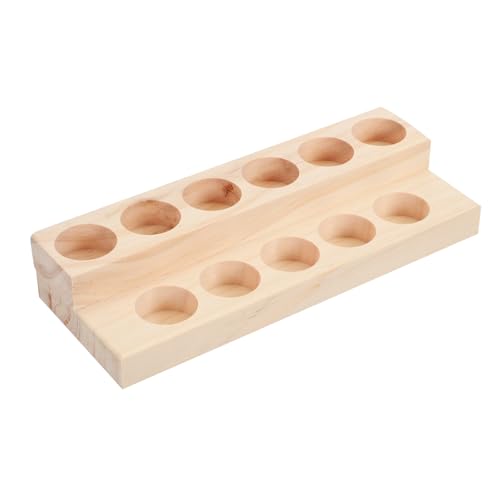 MUCKLILY Supporto Porta Oli Essenziali in Legno Massello a 2 Livelli Espositore per Bottiglie e Custodia Portaoggetti Compatta per Conservare e Mostrare Oli Essenziali e Profumi su