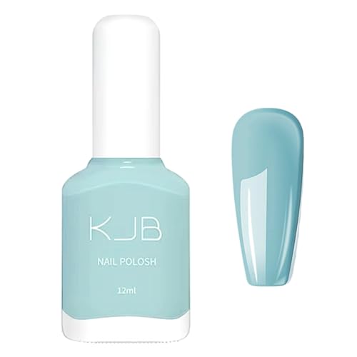 Virellay Nagellack Blau - 12ml Hellblau Nagellack Ohne UV Lampe, Langanhaltender Schnelltrocknender für Frauen DIY - Nail Polish mit Cremigem Finish (Blau, 12 ML)