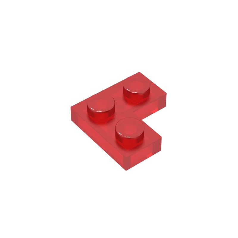 Gobricks 2420 Foundation Plate Plate 2x2 Corner 50 Pieces GDS-585 Compatible with Lego Building Blocks Color:Trans Red