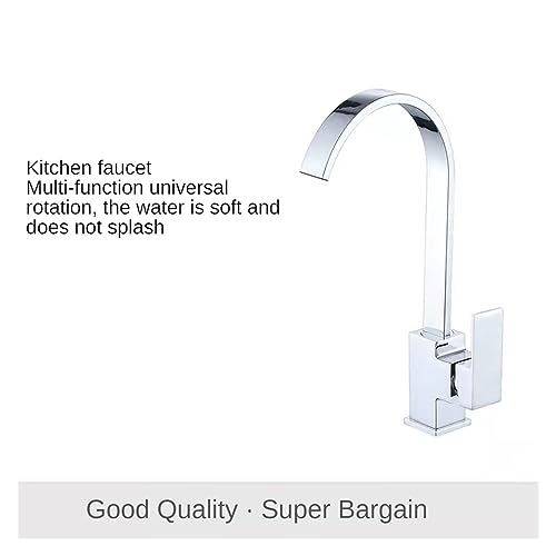 Mitigeur d'évier chromé avec robinet de cascade de cuisine et coude en laiton pour eau chaude - 8