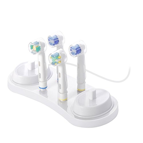 FLM Zahnbürstenhalter mit 4 Stück Kopfschutz für elektrische Zahnbürsten Cover