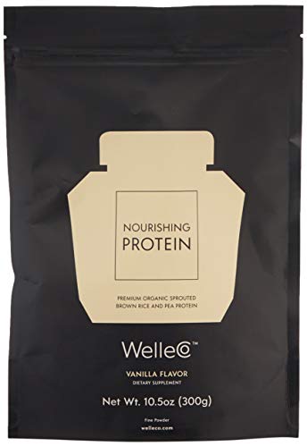 Welleco, Nourishing Protein, Premium Organic Sprouted Brown Rice & Pea Protein, Vanilla Flavour, 300G (10.5Oz) Pouch #TOP2