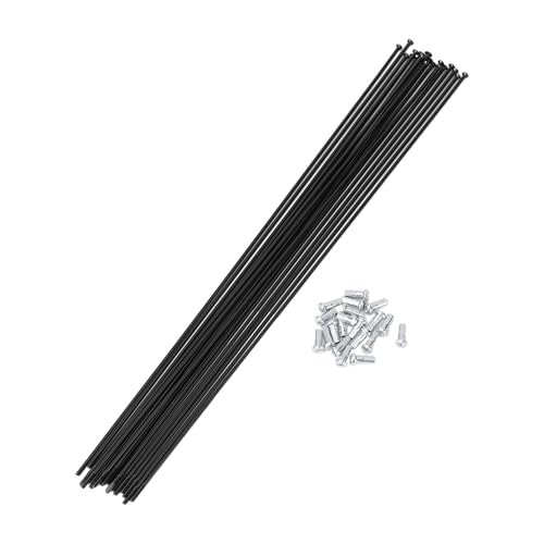 Motoforti 20 Set 14G Straight Pull Bicycle Spokes 301mm Straight Pull Bike Wheel Spokes Carbon Steel Black