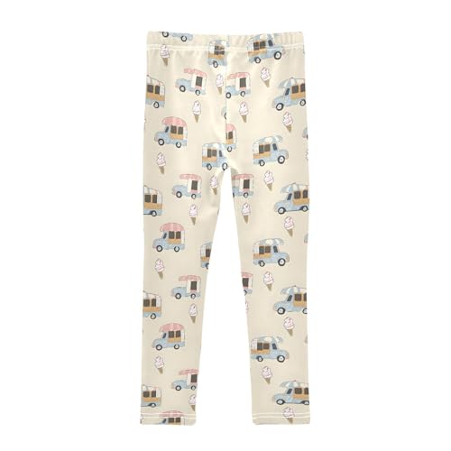 Ice Cream Trucks Girls Leggings Soft Stretch Workout Yoga Dance Pants for Kids Casual Tights2