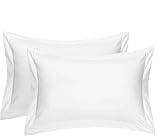 Cotton Metrics Heavy Quality King Pillow Shams Set of 2 White 600TC 100% Organic Cotton White Pillow