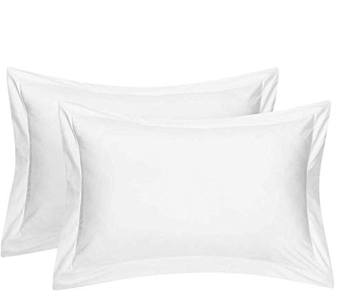 Cotton Metrics Heavy Quality King Pillow Shams Set Of 2 White 600Tc 100% Organic Cotton White Pillow Shams King Size 20X40 Decorative Pillow Cover With 2 Inch Flange #TOP4