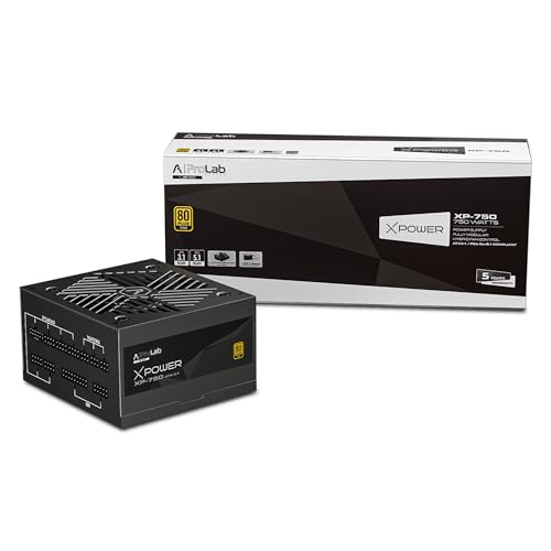 Image of ProLab Design XPower XP-750 Power Supply Unit|750w 80+Gold|Fully Modular|Japanese Capacitor|ATX 3.1, PCIE 5.1 Support|300w 12v-2x6 Connector|120mm Hydro Bearing Fan|Black Flat Cables|5 Year Warranty