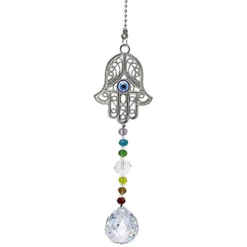 Window Hanging Suncatcher with Crystal, palm shape Hanging Rainbow Maker Ornament for garden corridors and Home Decoration (palm) Cover