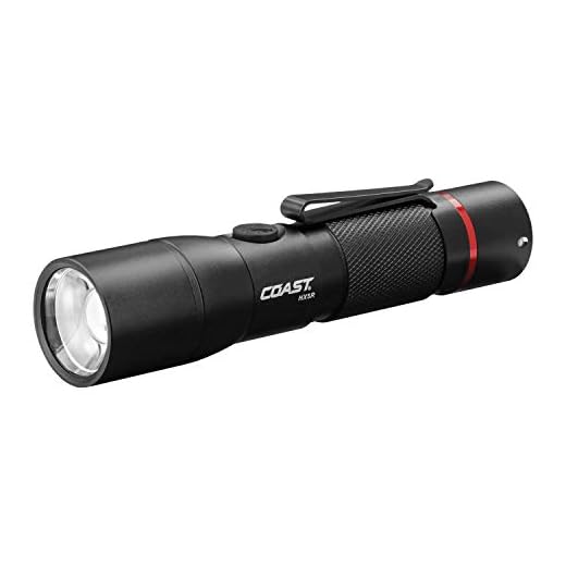 Coast HX5R 345 Lumen Rechargeable LED Flashlight with Slide Focus and CR123 Compatible, Batteries Included