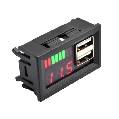 デジタル鉛蓄電池 Lifepo4 リチウム電池容量インジケーター USB 充電器 電圧計 パネル V メーター テスター 12V 車 バイク(12V Lead Acid Red)