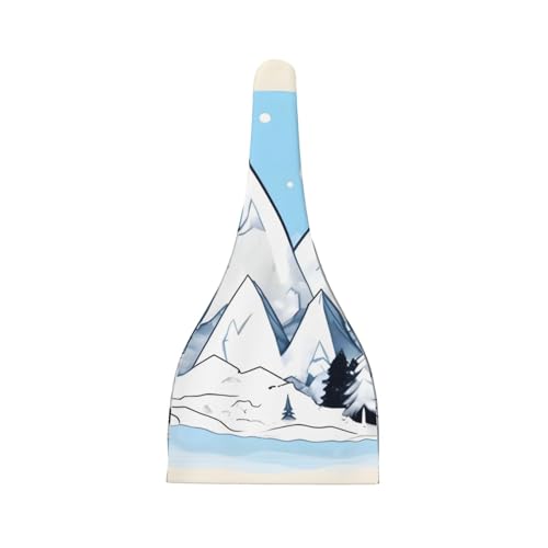 Newborn Baby Hat, Snow-Capped Mountains Print Soft Top Knot Beanie Cap, Cute Baby Headwear for 0-6 Months2