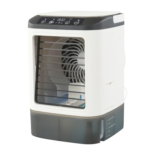 Aire acondicionado portátil para habitación | Humidificador de escritorio USB | Ventilador LED con 3 velocidades para dormitorio, autocaravana, garaje, apartamento, dormitorio