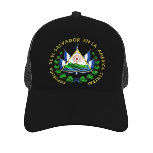 Coat of Arms of El Salvador Mesh Baseball Cap - Classic Adjustable Peaked Cap, Trucker Hat for Men and Women2
