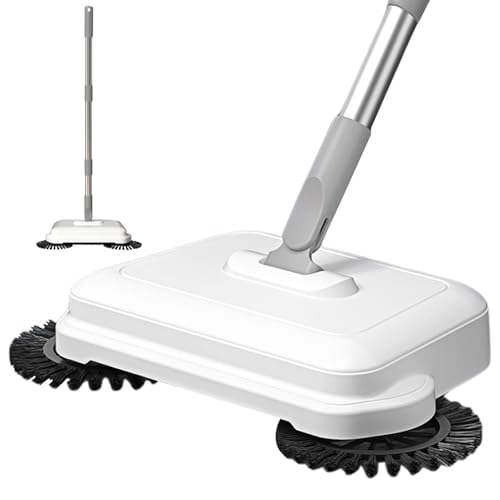 Sweeper de plancher, balayeur de poussée à main rotatif 2 en 1 à 360 °, balayeur de tapis haut efficace avec poignée longue, balayeur à vide manuel suspendu pour le bureau à domicile, balayeur de tap