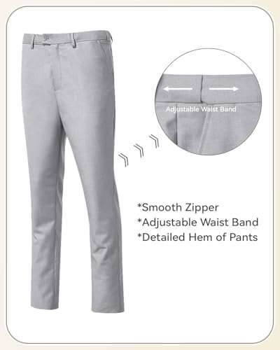 Image of Men's 3 Piece Slim Fit Suit Set, Two Button Blazer Solid Jacket Vest Pants Wedding Business Suit