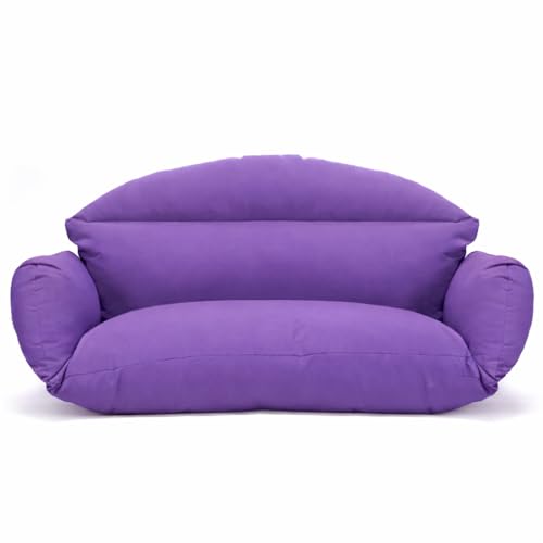 Image of ARMAISH India Double Seater Cushion Set - Polyester Fabric Padded Seat for Hanging Egg /Garden Jhula(Cushion ONLY Purple)