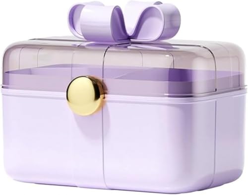 AZIEBAY 子供用収納ボックス、弓型デザイン、仕切り付き、整理整頓が簡単、ジュエリー/ヘアアクセサリーやその他のアイテムを収納可能、プラスチック素材