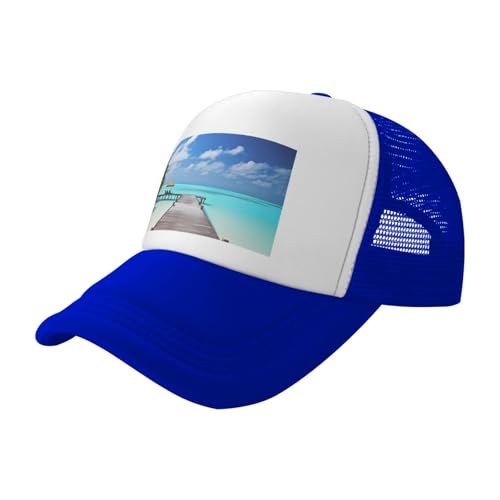 RLDOBOFE Casquette de baseball pour homme et femme - Casquette de baseball réglable - Maldives - Vacances - Non construite, bleu, 1