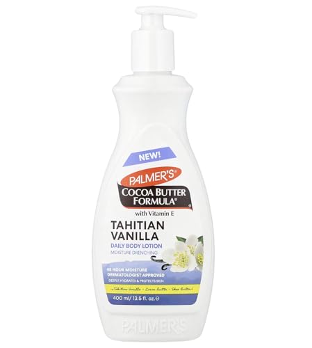 Palmer’s Cocoa Butter Formula Tahitian Vanilla Body Lotion with Vitamin E 400ml– Intensely Hydrating Daily Moisturiser for All Skin Types- Nourishing Body Lotion for Soft, Smooth Skin with spatula