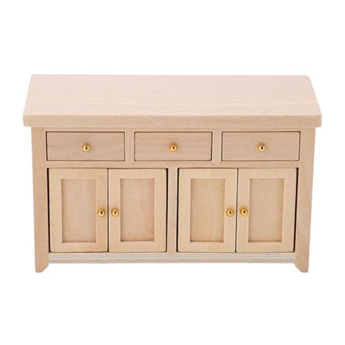 1/12 スケールドールハウス収納キャビネット開閉可能な引き出し付きリアルな家具モデル置物大人と子供のためのミニチュアドールハウスアクセサリー