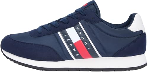 Tommy Jeans TJM Classic Runner Em0em01709 Low Top pour Homme, Bleu Marine foncé, 43 EU