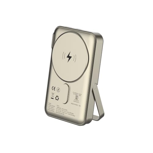 Image of Stuffcool Click+ 10000mAh Magnetic Wireless Power Bank with Built-in Stand, Up to 15W Magnetic Wireless Charging, 20W PD Fast Charging, Digital Battery Display, BIS Certified, Made in India (Titanium)