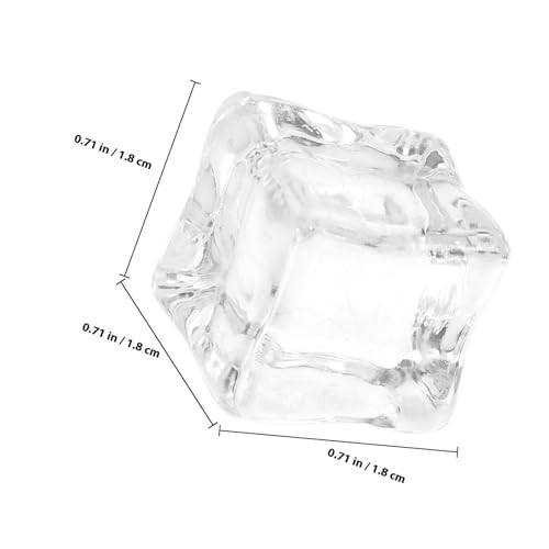 100 falsos cubitos acrilicos transparentes de 18 mm reutilizables MOBUTOFU decorativos de mesas 3
