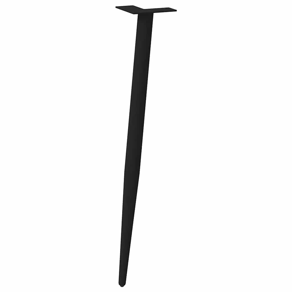 4 stożkowe nogi stołu konsolowego ze stali malowanej proszkowo w kolorze czarnym, 72-73 cm, z regulowanymi nóżkami poziomującymi i wstępnie nawierconymi otworami dla łatwego montażu.