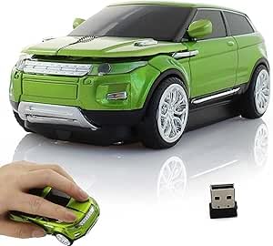 Ratón inalámbrico divertido con forma de coche, ideal para el escritorio de estudiantes y niños