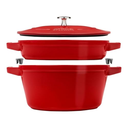 STAUB - COCOTTE EMPILABLE Ensemble DE CASSEROLES 2-PCS, Fonte Rouge
