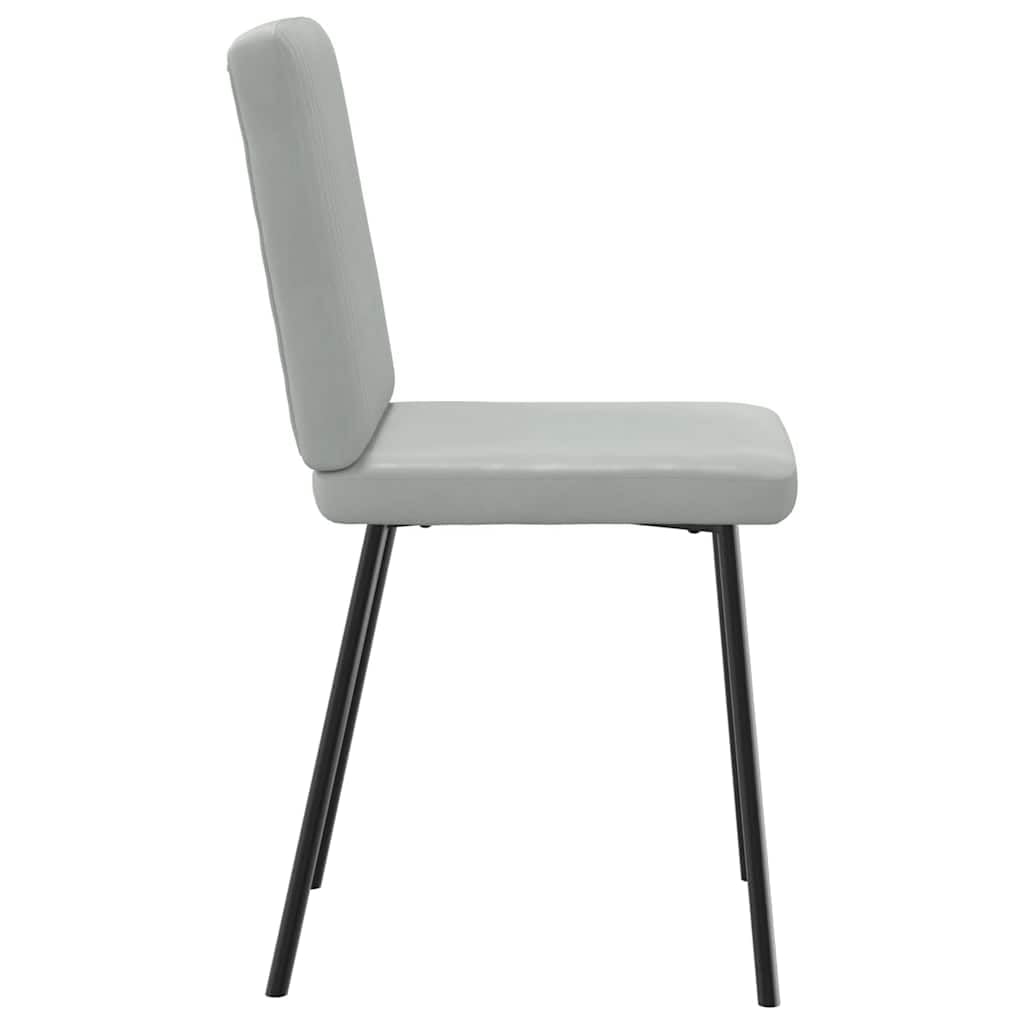 Set di 2 sedie da pranzo in velluto grigio chiaro