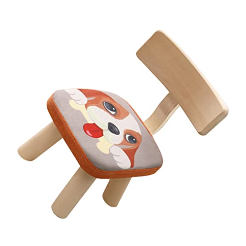 Ciieeo Back Stool with Lovely Puppy Design Fall Chair for Removable Washable Seat Cover Sturdy Safe Stool for Home Use
