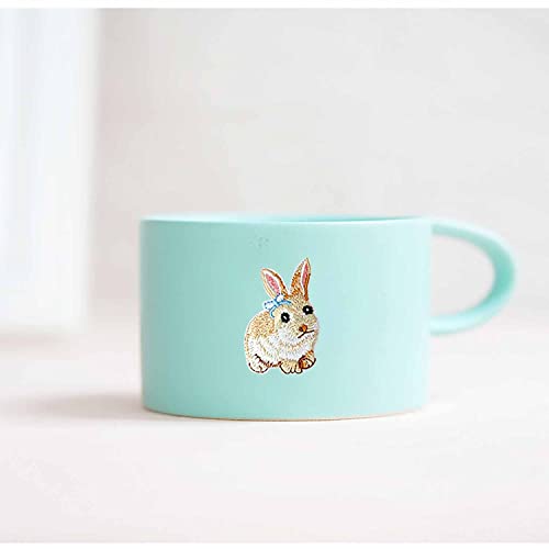 12 Pcs Easter Little Cute Bunny Embroidered Patches, Embroidered Applique Iron On Sew Iron On Patches For Jackets Denim Fabric Crafts #TOP3