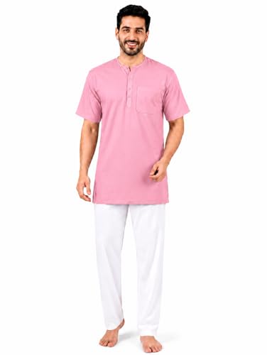 Image of Men's Cotton Halfsleeve Short Kurta for Summer