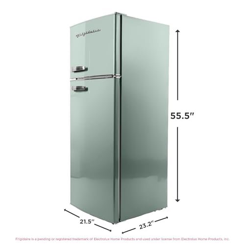 Frigidaire EFR753 Retro Apartment Size Refrigerator with Top Freezer - 2 Door Fridge with 7.5 Cu Ft of Storage Capacity, Adjustable Spill-Proof Shelves, Door & Crisper Bins, Mint
