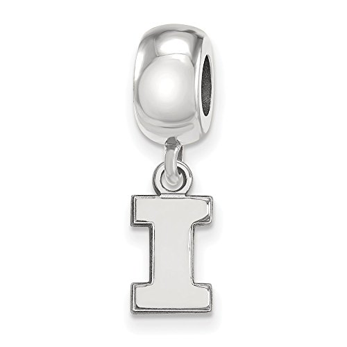 Illinois Bead Charm Extra Small (3/8 Inch) Dangle (Sterling Silver)