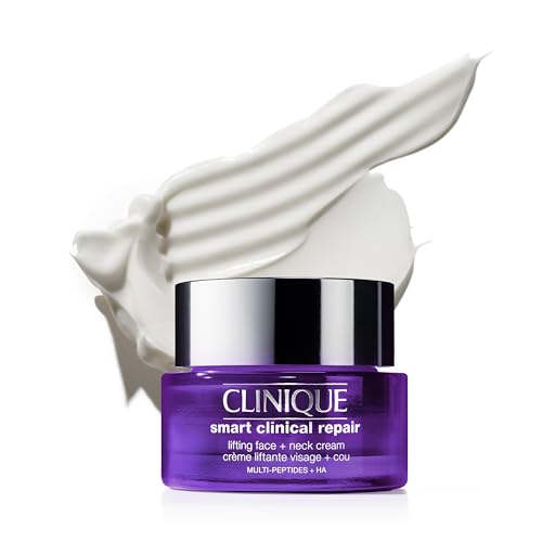 Clinique Smart Clinical Repair Anti Aging Lifting Face + Neck Cream with Peptides + Hyaluronic Acid For All Skin Types| Hydrating, 1.7 Fl Oz