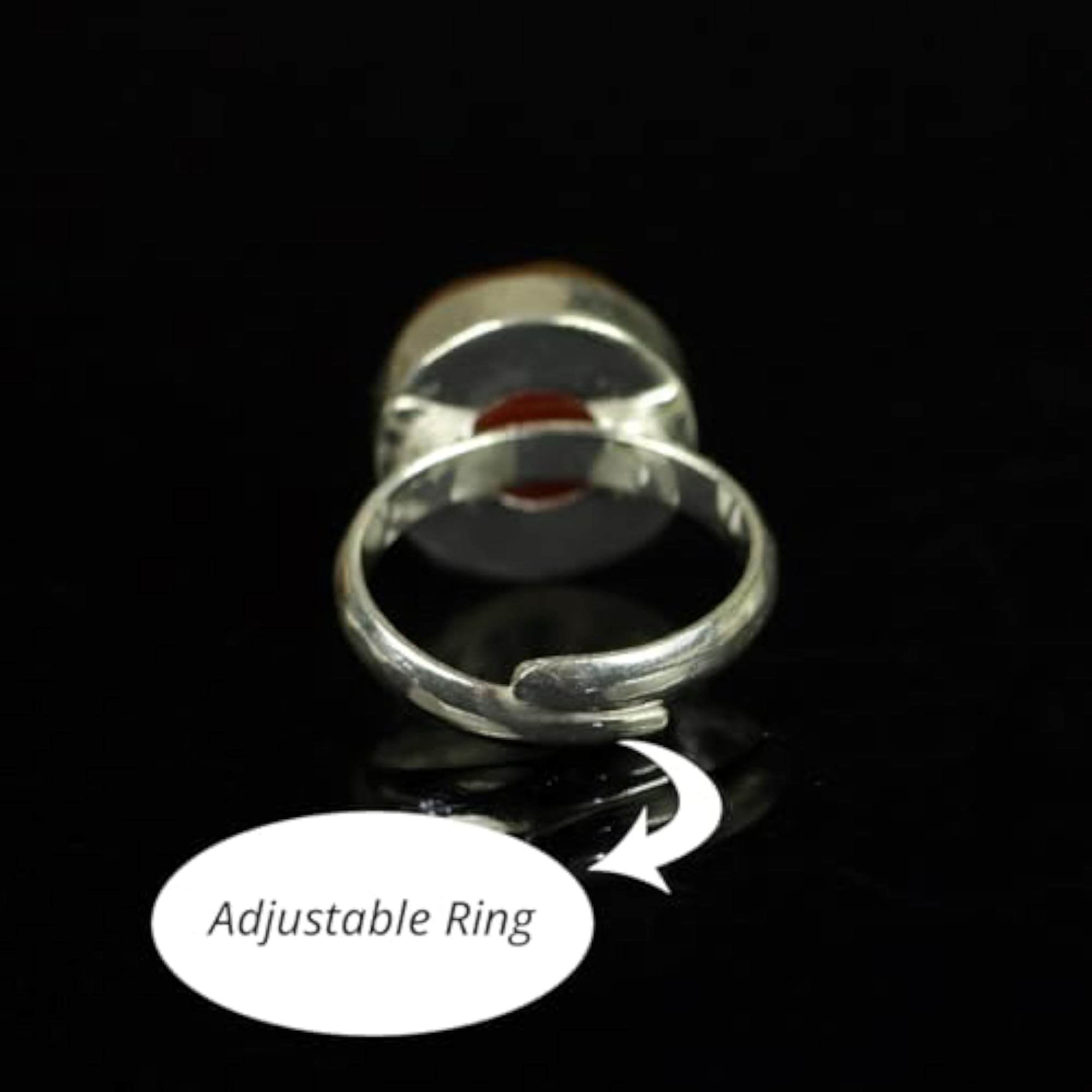 Certified Red Botswana Agate Adjustable Gemstone Ring