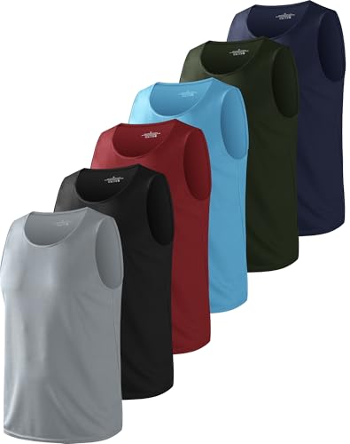 Image of OYGSieg 6 Pack Men's Quick Dry Workout Tank Tops Breathable Gym Sleeveless Muscle Shirts for Active Men