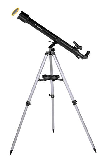 Bresser Stellar 60/800 AZ - Telescopio Refractor con Adaptador de Cámara de Smartphone, Negro