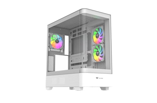 Caja ATX con ventiladores ARGB y soporte para refrigeración líquida AIO blanca
