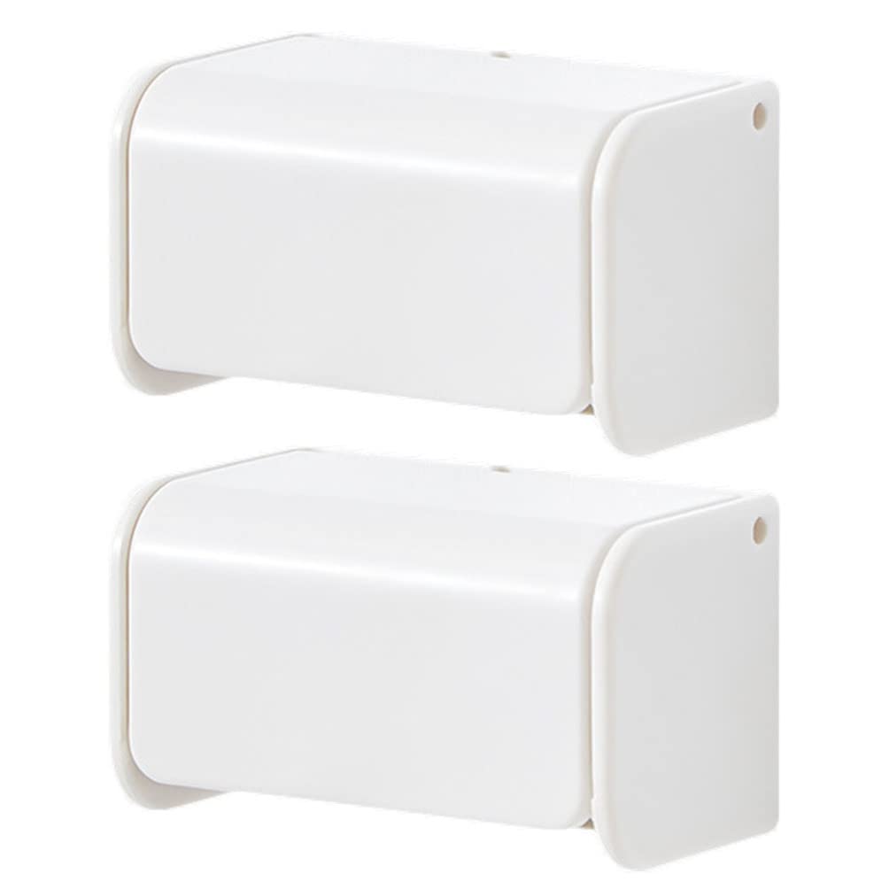 Angoily 2pcs Wall-mounted Toothbrush Holder for Bathroom Made of Sturdy Material Keeps Toothbrushes Covered and Organized While Saving Space The Wall