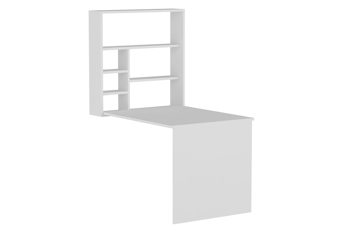 Escritorio de Oficina - Mesa de Trabajo Plegable de Pared Blanco 63x90x154cm