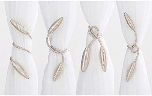 Miniatura 6 de Easy Home 2 alzapaños de cortina giratorios, sujetadores creativos para cortina de ventana, sujetadores decorativos (beige, 20 pulgadas)