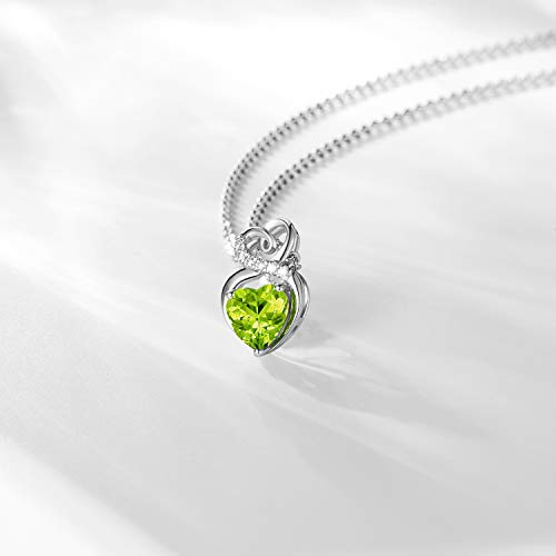FANCIME Peridot Birthstone Necklace for Women Sterling Silver Genuine Peridot Necklace August Birthstone Dainty Gemstone Fine Jewelry for Women 16”+2” Extender - Image 5