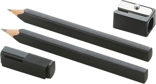 Moleskine Classic Wood Pencil Set with Sharpener, 2B Graphite, Black image 3