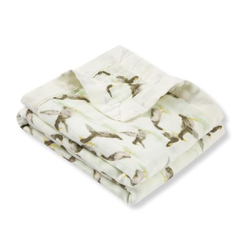 Image of Milkbarn Receiving Blanket for Newborns, Three-Layer Muslin Quilt Baby Blankets, Soft & Gentle Toddler Blanket, Rayon from Bamboo Cotton Blankets for Nursery Bedding, Duck
